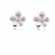 Platinum plated lovely pink CZ diamonds cute flower earrings